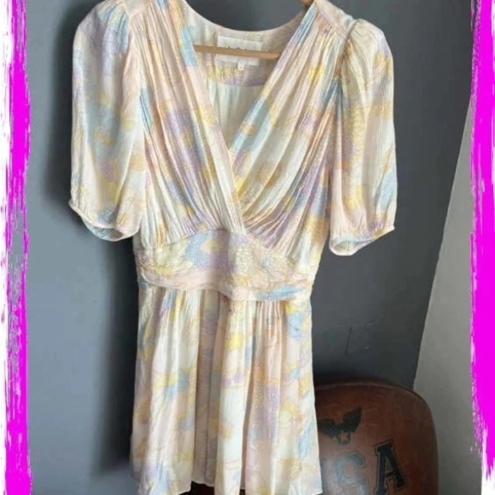 ba&sh Cream and Pastel Floral Dress